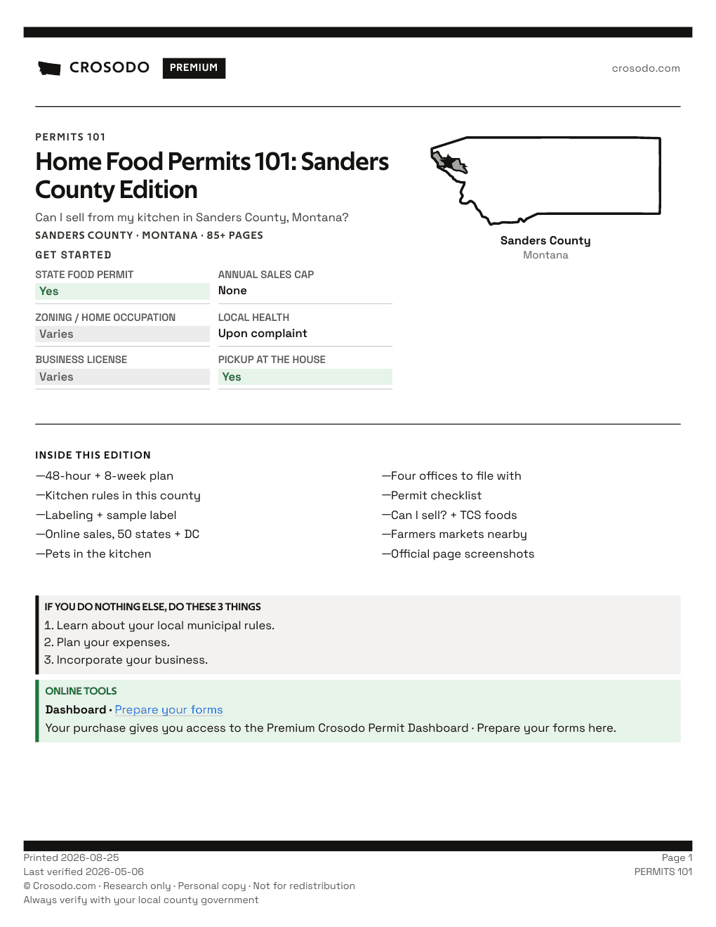 Permit Guide 101 cover for Sanders County