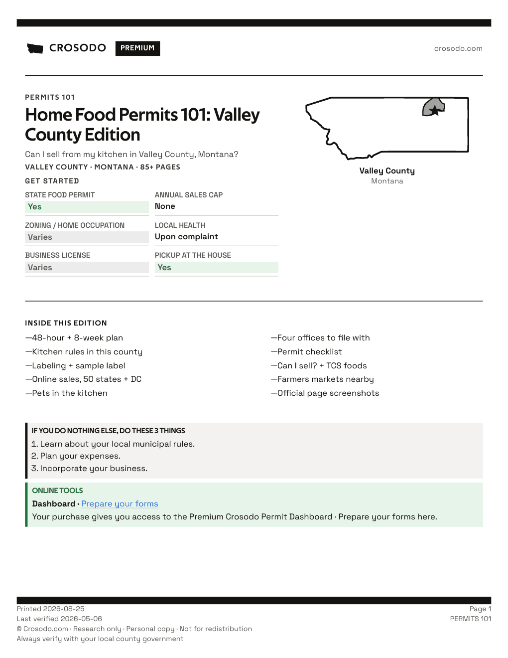 Permit Guide 101 cover for Valley County
