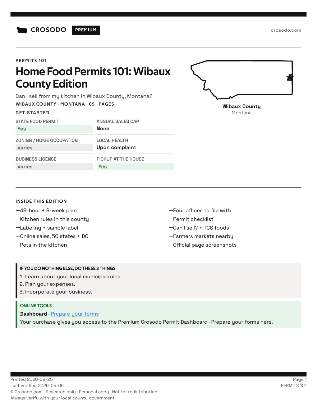 Permit Guide 101 cover for Wibaux County