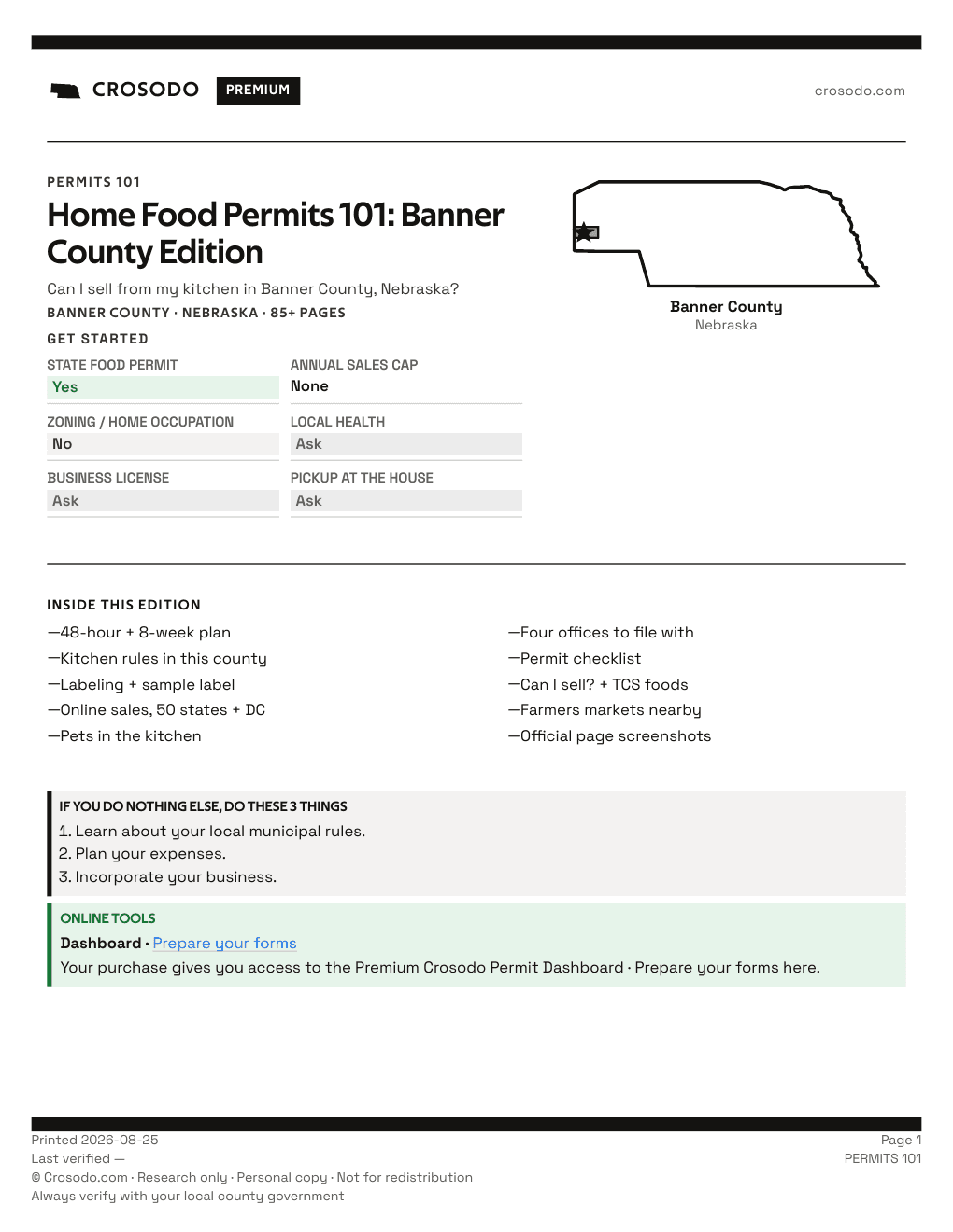 Permit Guide 101 cover for Banner County