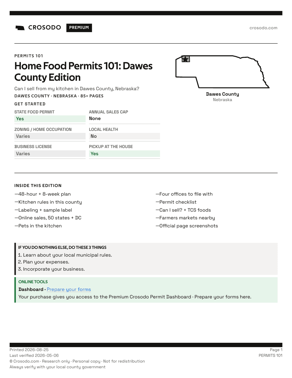 Permit Guide 101 cover for Dawes County