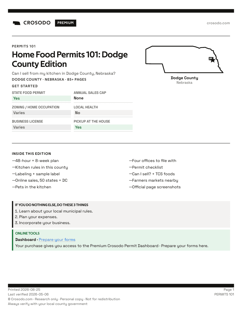 Permit Guide 101 cover for Dodge County