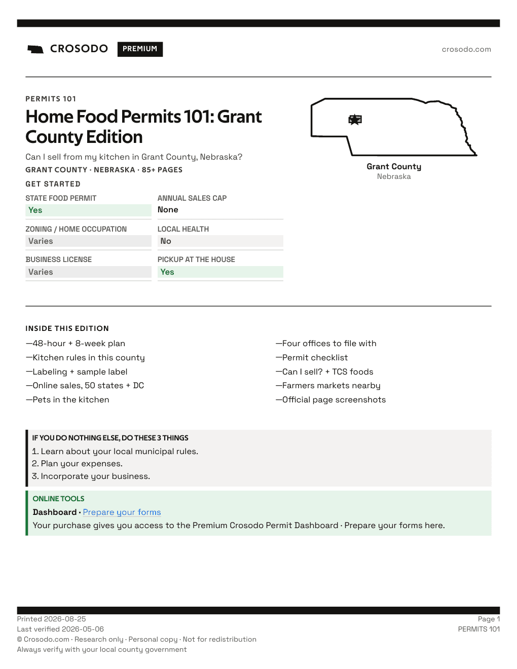 Permit Guide 101 cover for Grant County