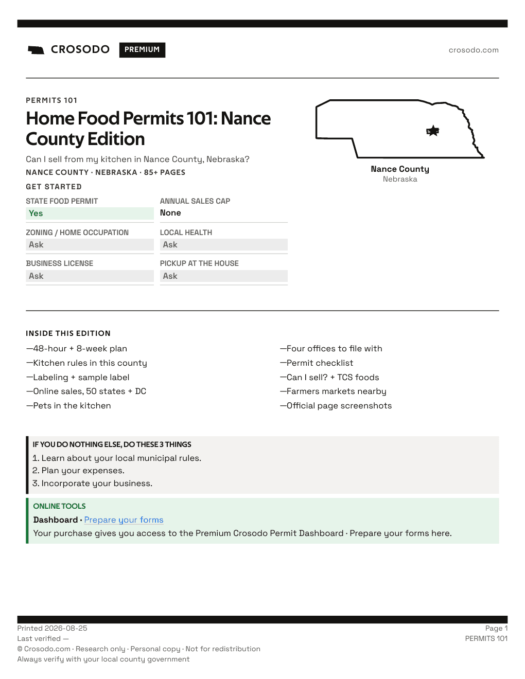 Permit Guide 101 cover for Nance County