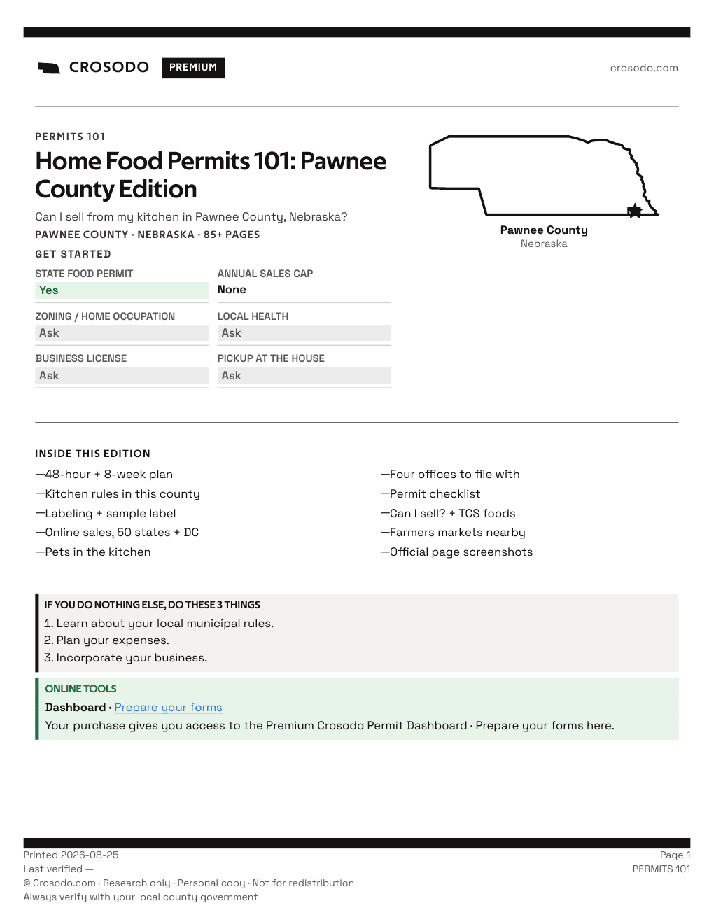 Permit Guide 101 cover for Pawnee County