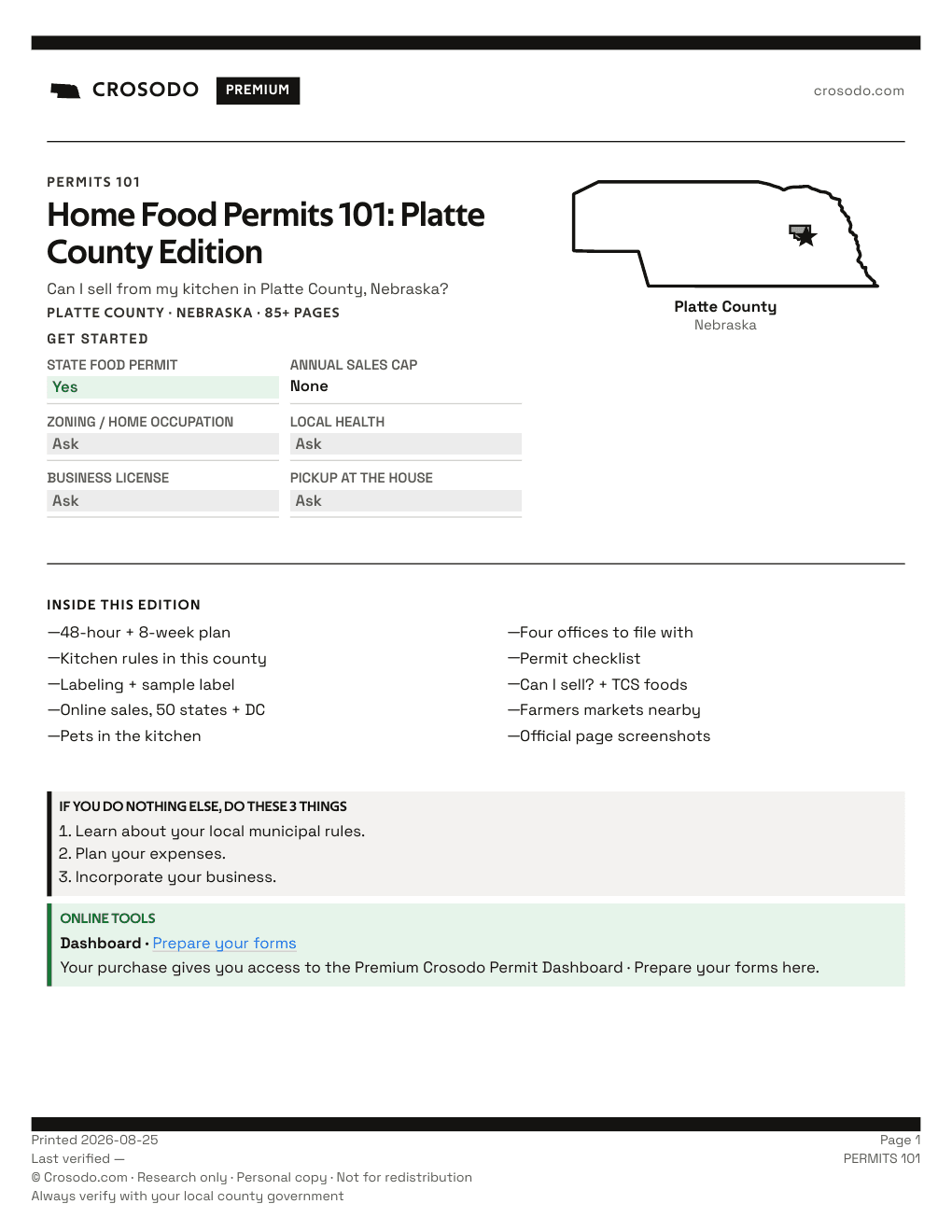 Permit Guide 101 cover for Platte County
