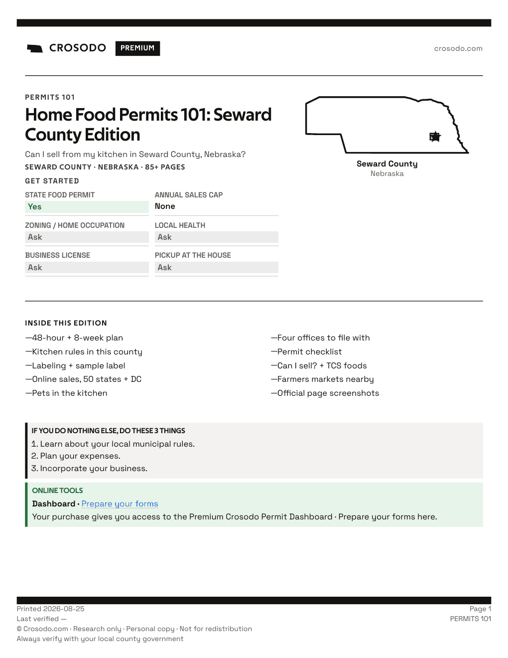 Permit Guide 101 cover for Seward County