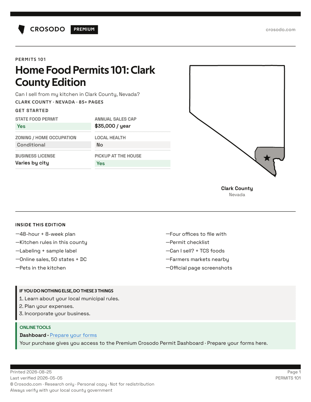 Permit Guide 101 cover for Clark County