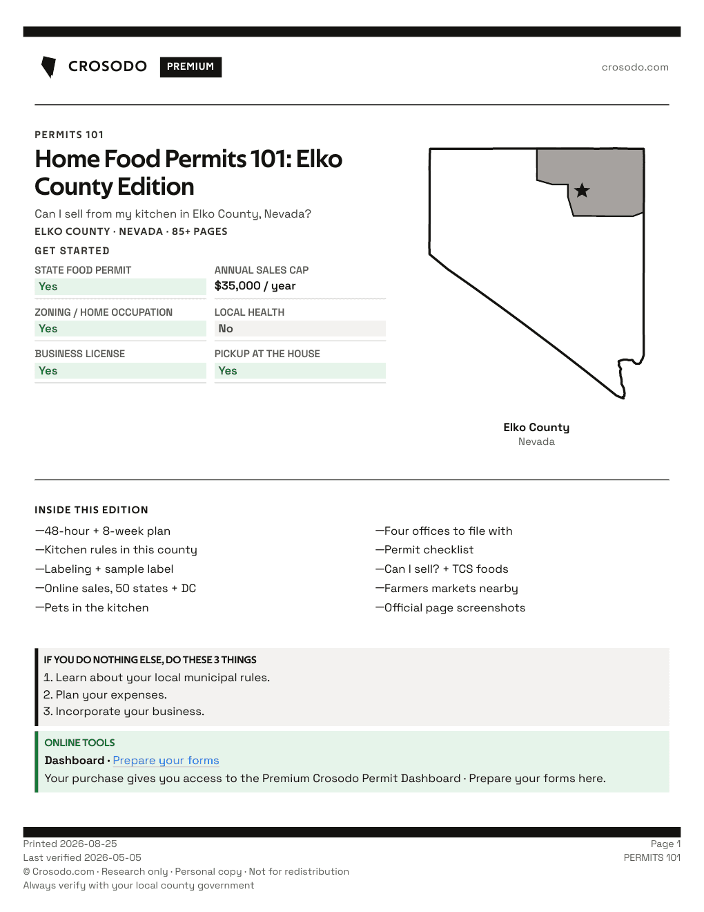 Permit Guide 101 cover for Elko County