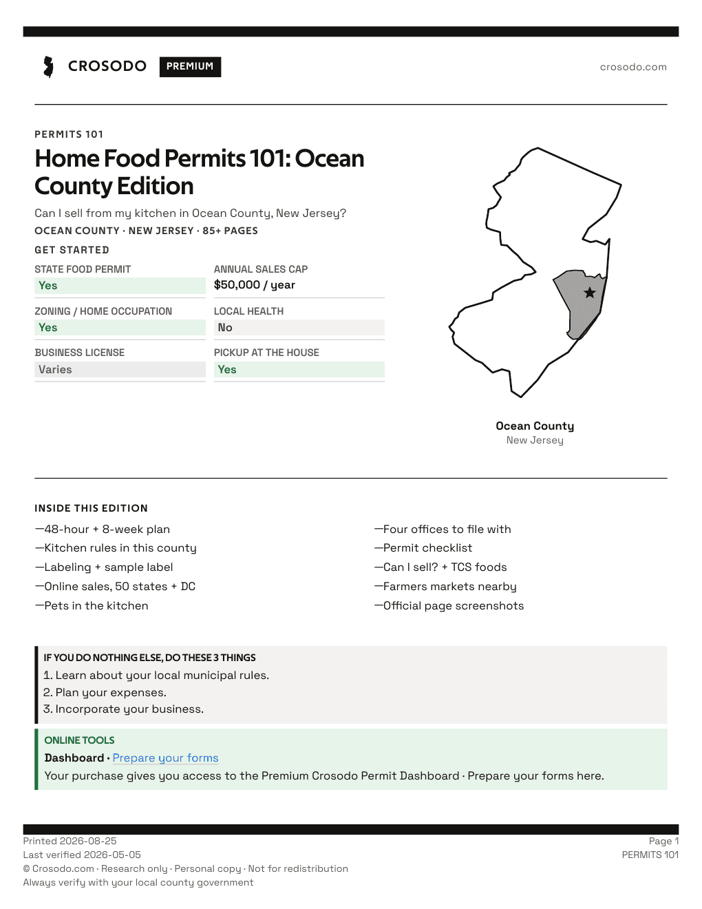Permit Guide 101 cover for Ocean County