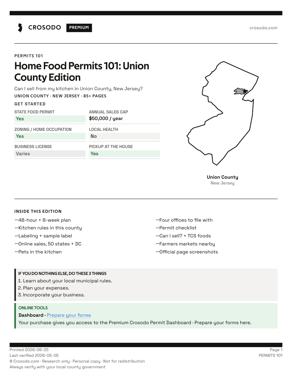 Permit Guide 101 cover for Union County
