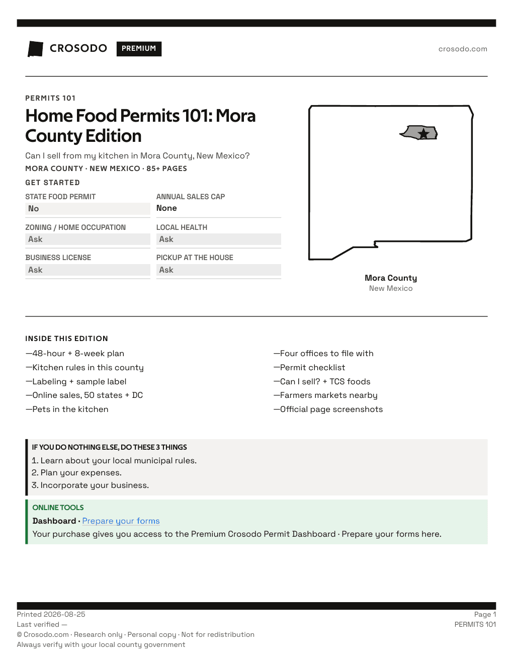 Permit Guide 101 cover for Mora County