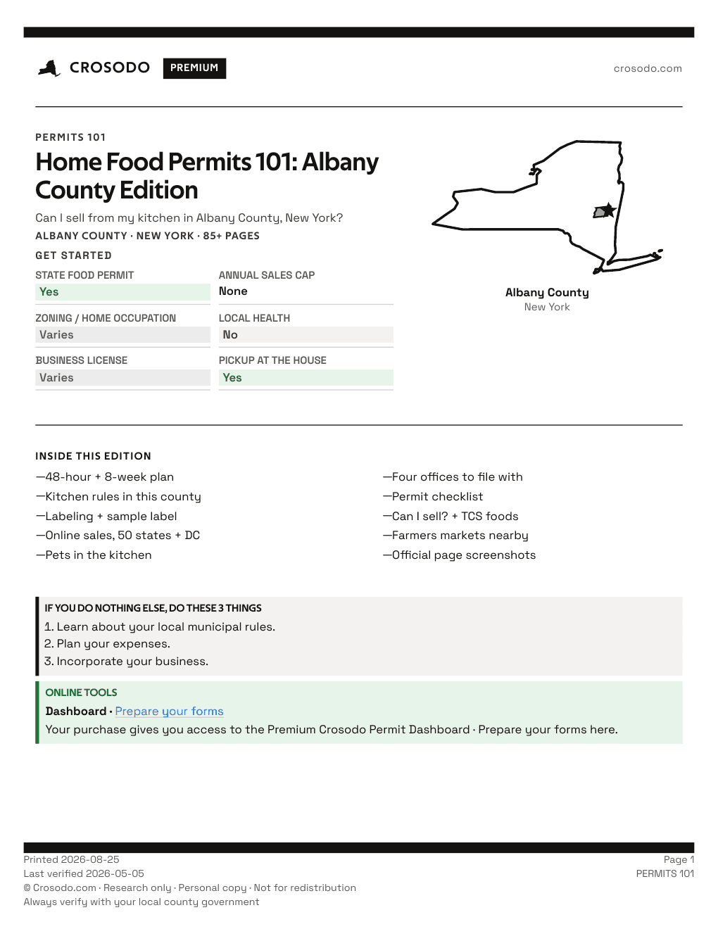 Permit Guide 101 cover for Albany County