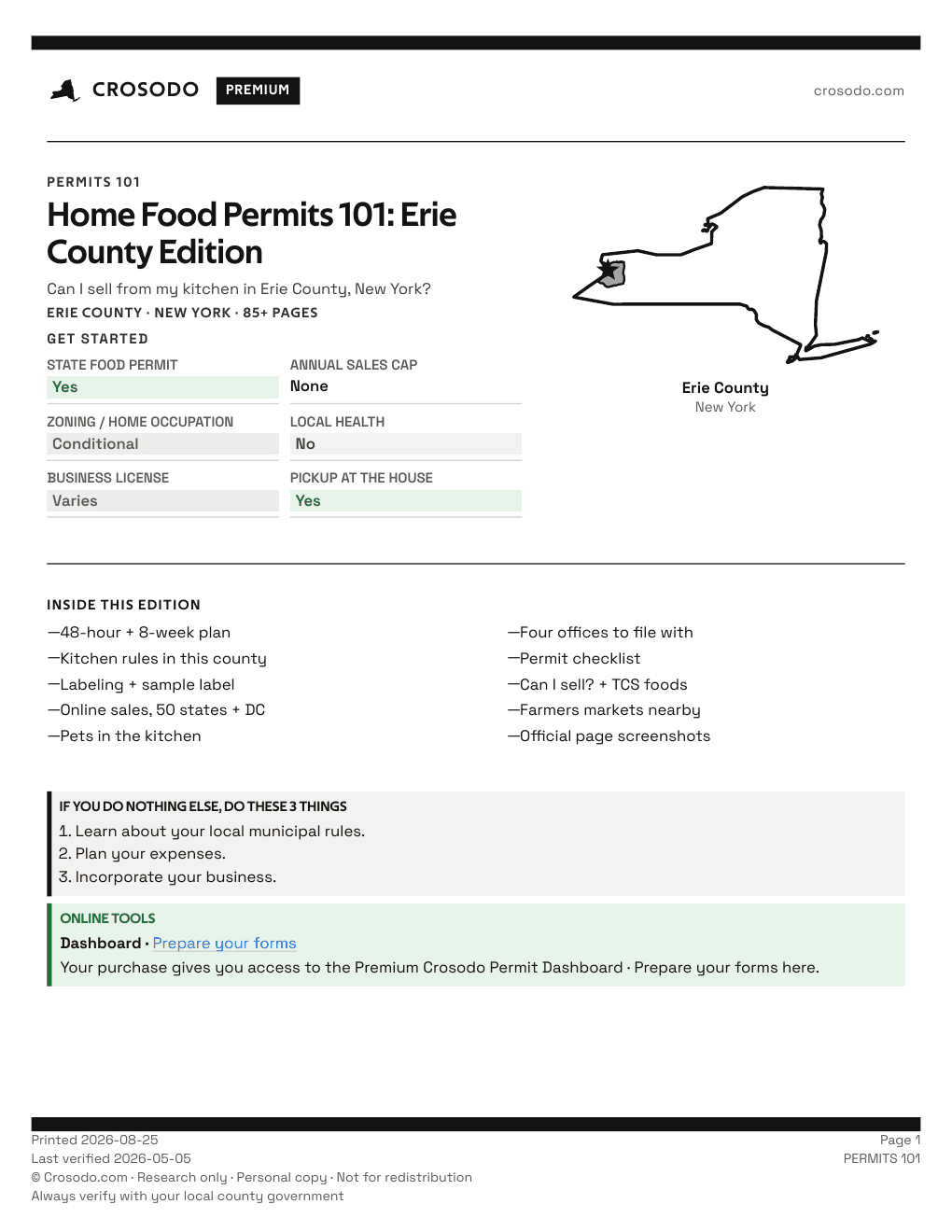 Permit Guide 101 cover for Erie County