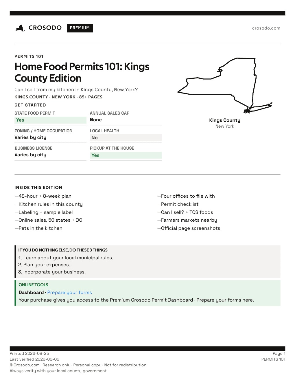 Permit Guide 101 cover for Kings County