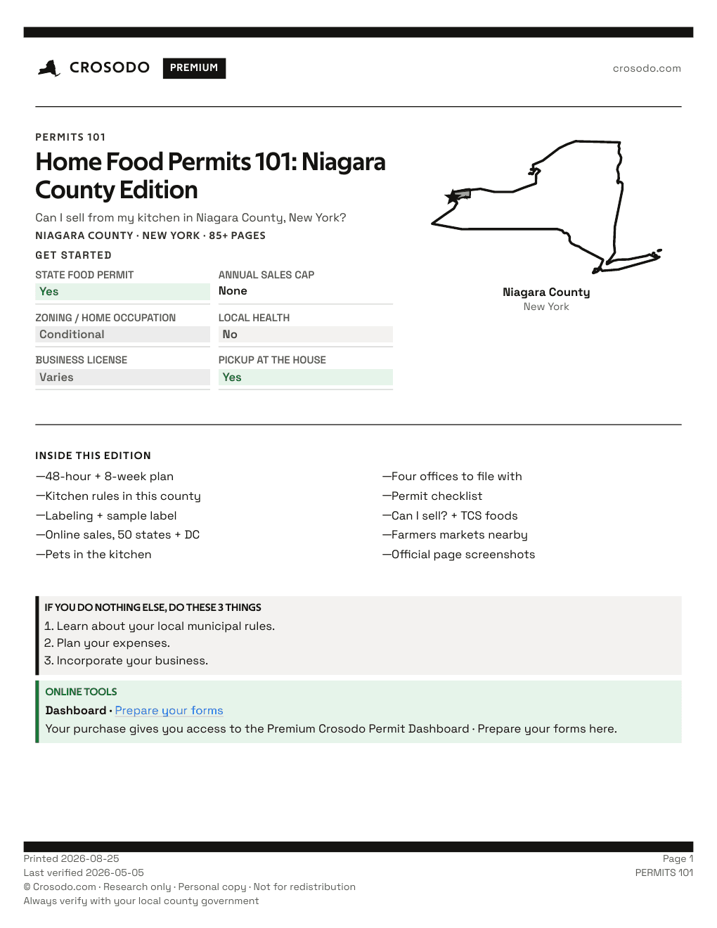 Permit Guide 101 cover for Niagara County