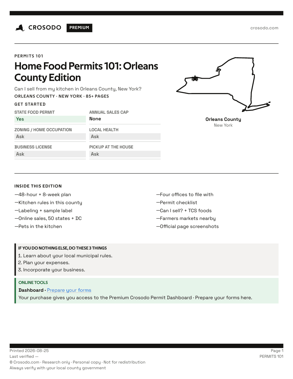 Permit Guide 101 cover for Orleans County
