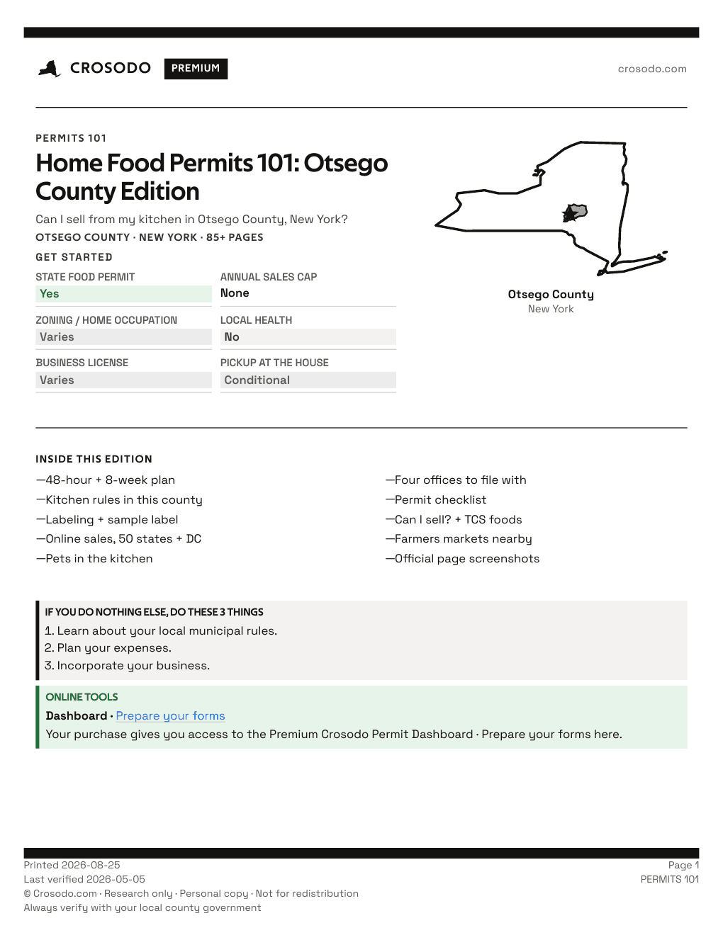 Permit Guide 101 cover for Otsego County