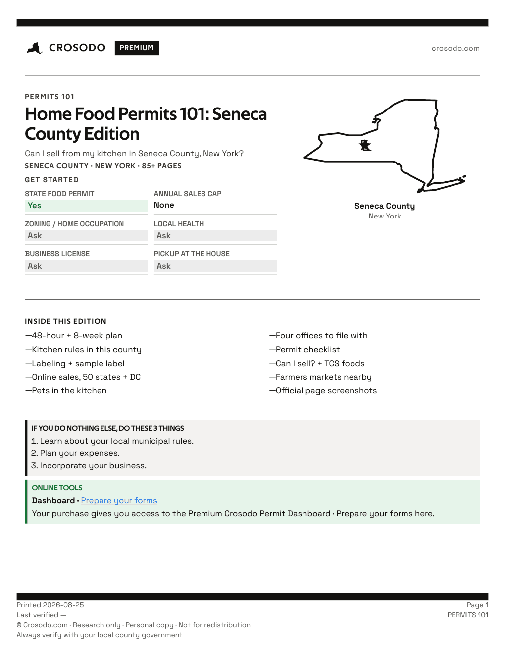Permit Guide 101 cover for Seneca County