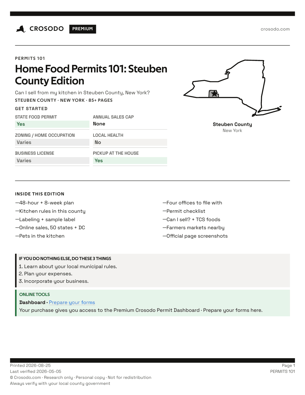 Permit Guide 101 cover for Steuben County
