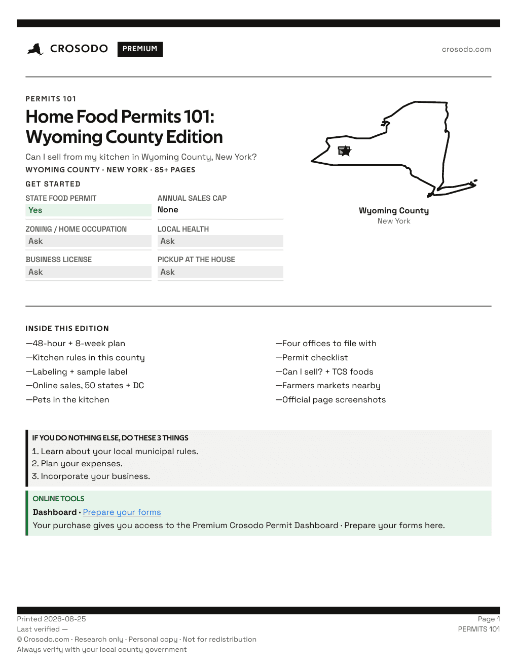 Permit Guide 101 cover for Wyoming County