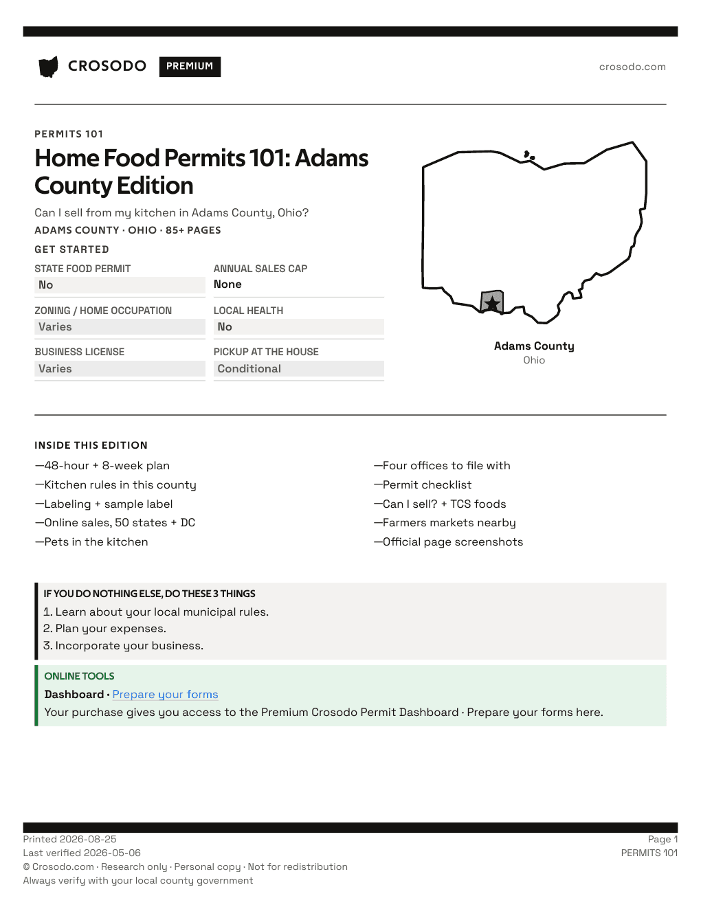 Permit Guide 101 cover for Adams County
