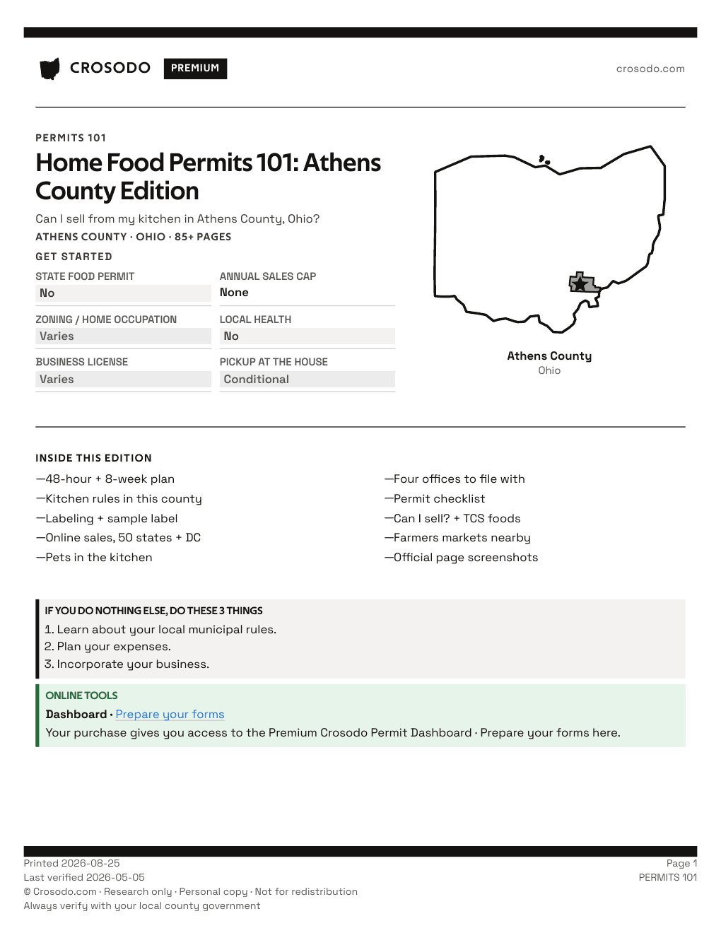 Permit Guide 101 cover for Athens County
