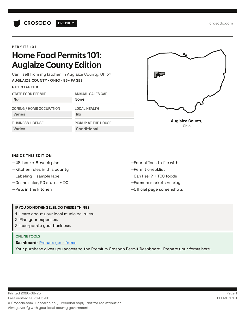 Permit Guide 101 cover for Auglaize County