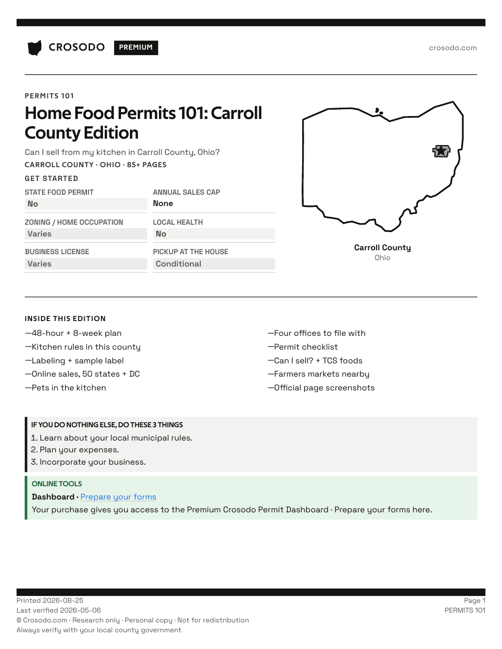 Permit Guide 101 cover for Carroll County