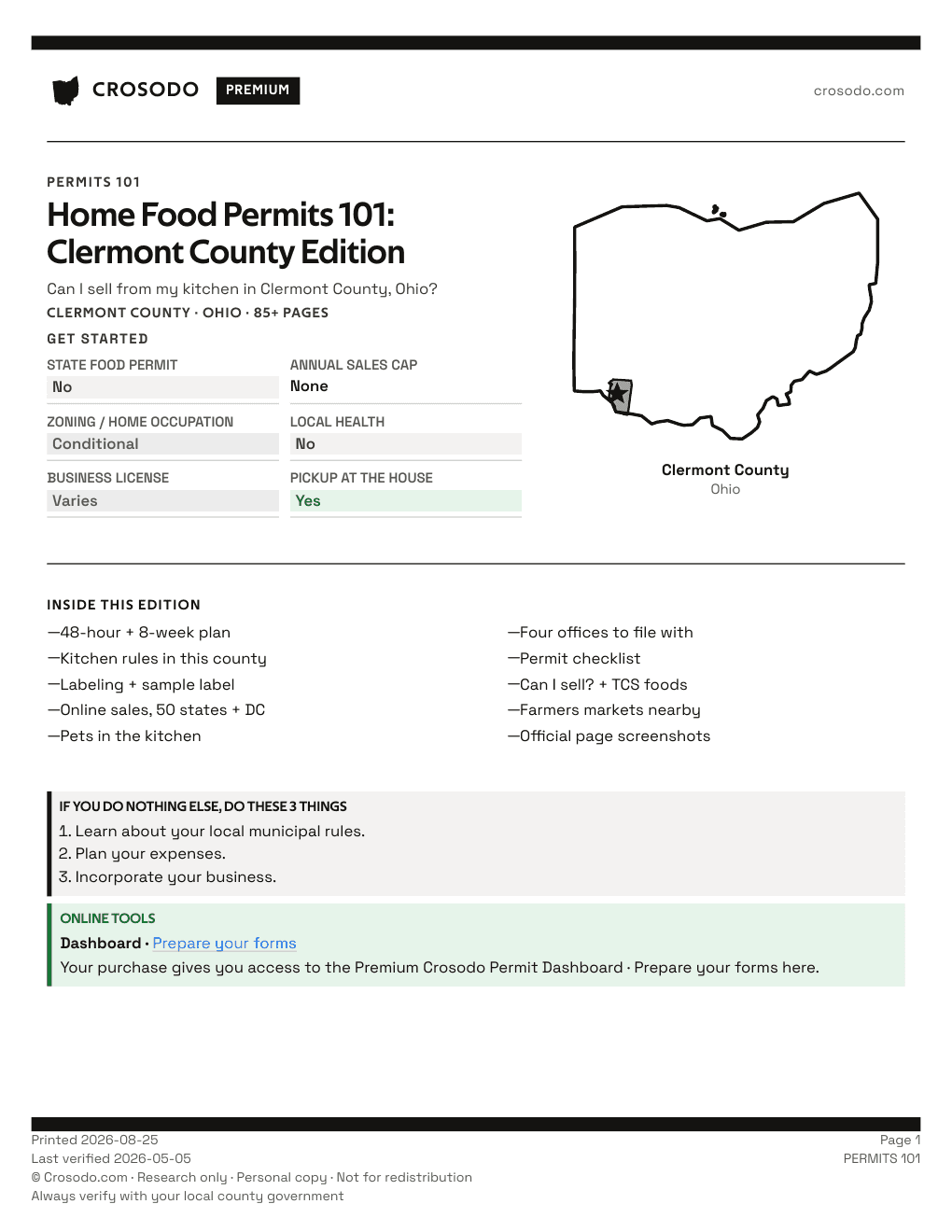 Permit Guide 101 cover for Clermont County