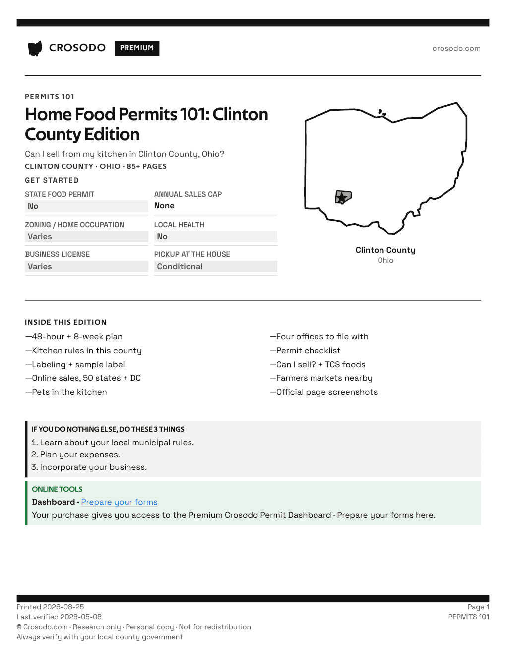 Permit Guide 101 cover for Clinton County