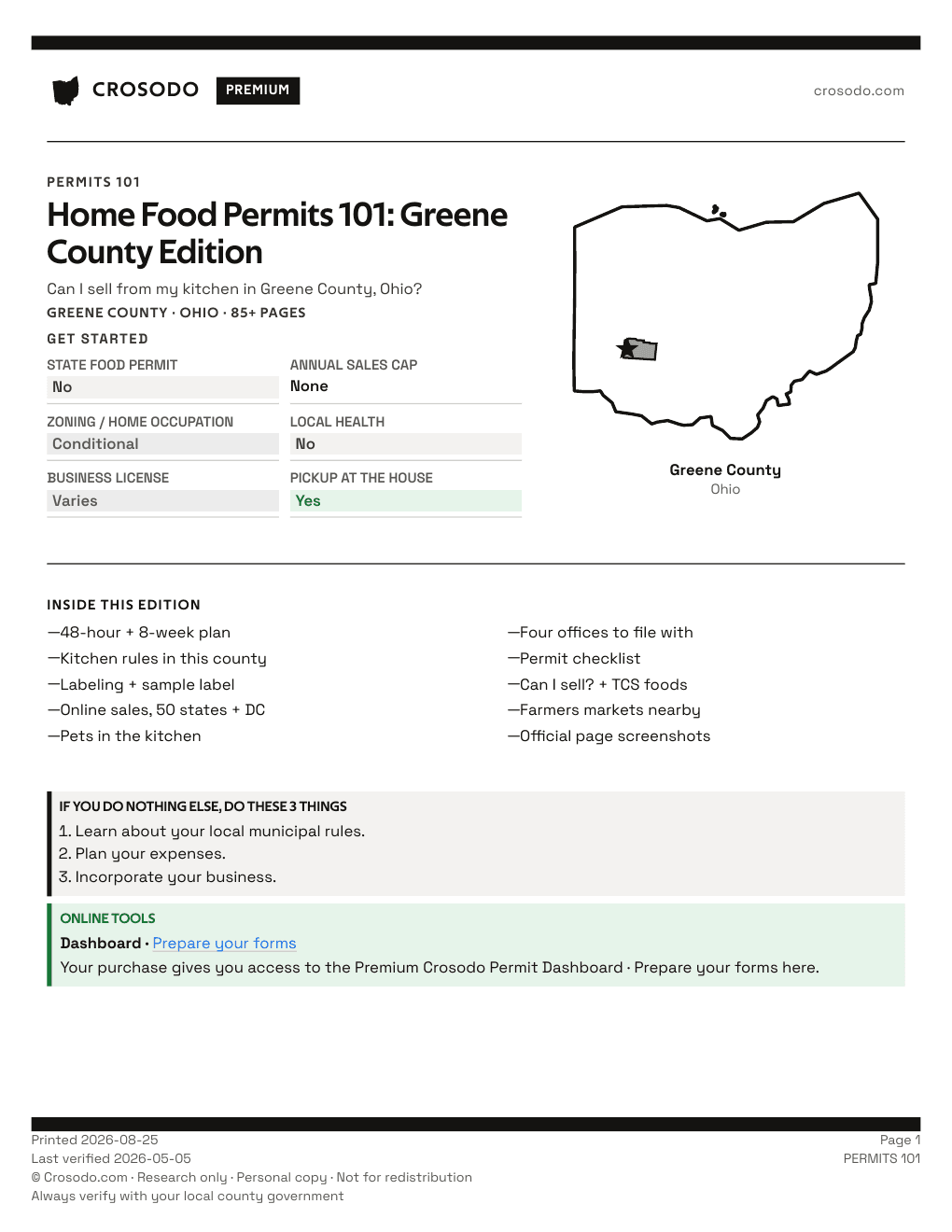 Permit Guide 101 cover for Greene County