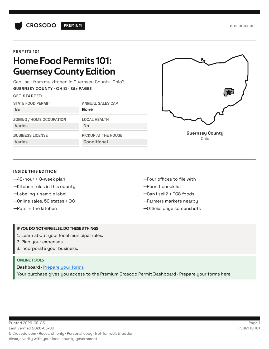 Permit Guide 101 cover for Guernsey County