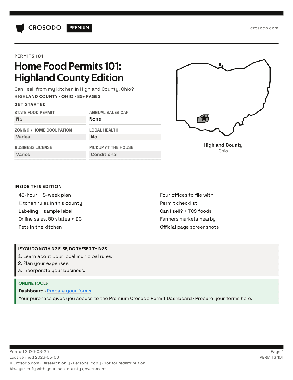 Permit Guide 101 cover for Highland County
