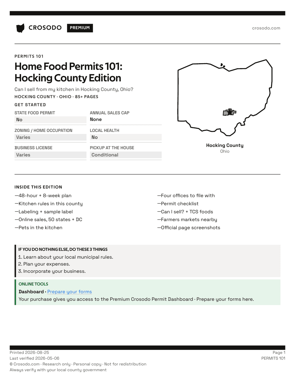 Permit Guide cover for Hocking County