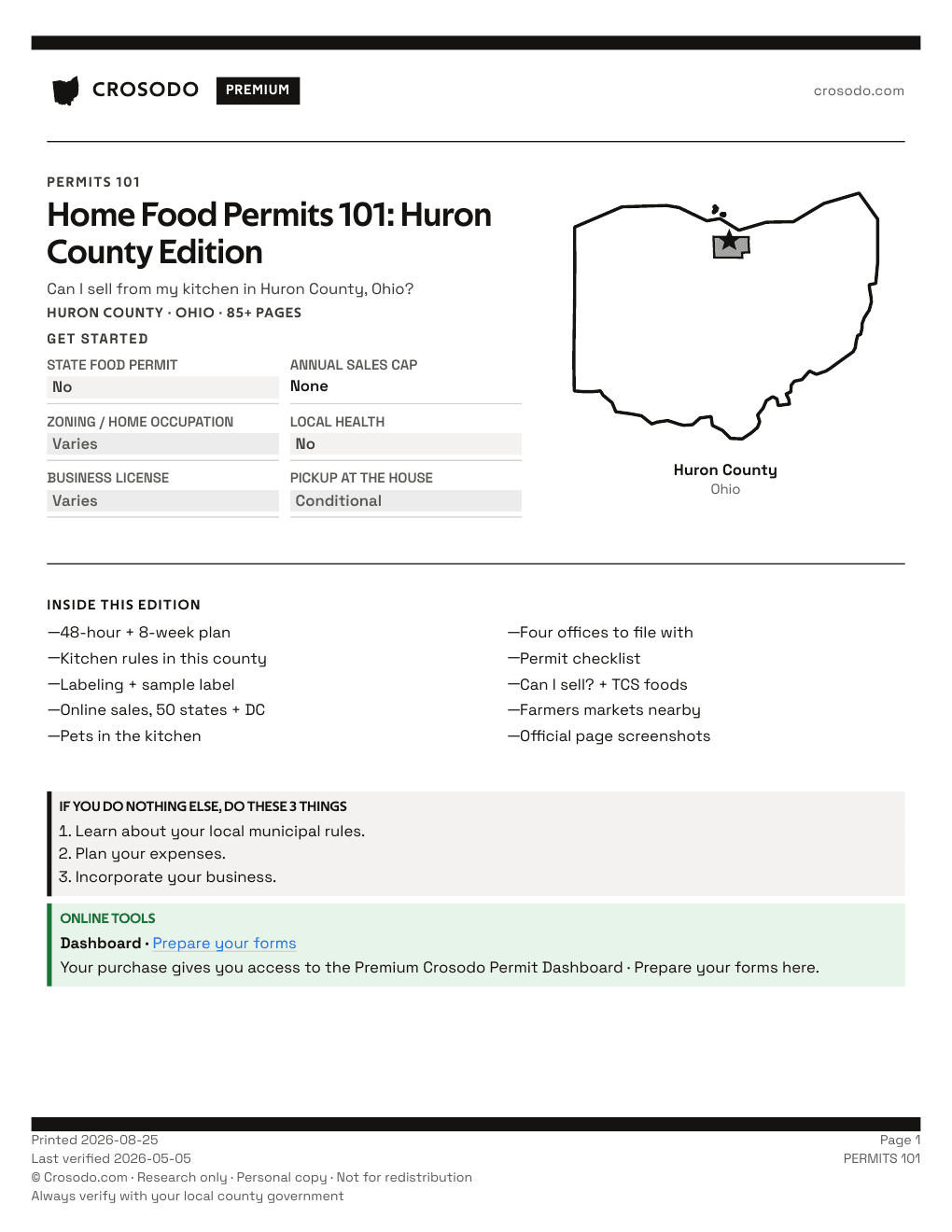 Permit Guide 101 cover for Huron County