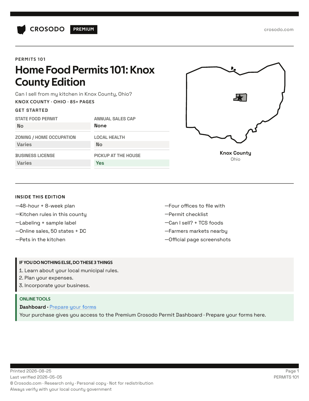 Permit Guide 101 cover for Knox County