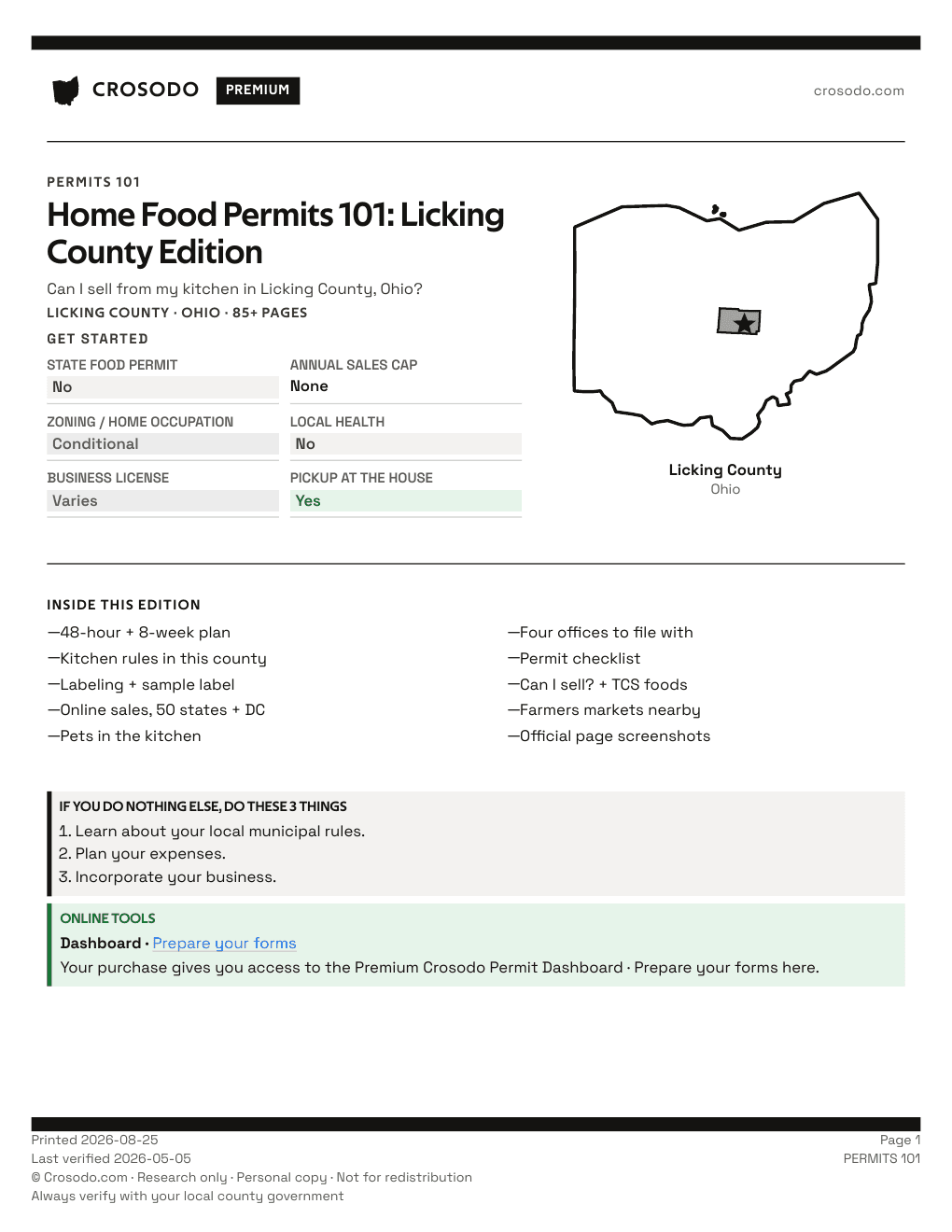 Permit Guide 101 cover for Licking County