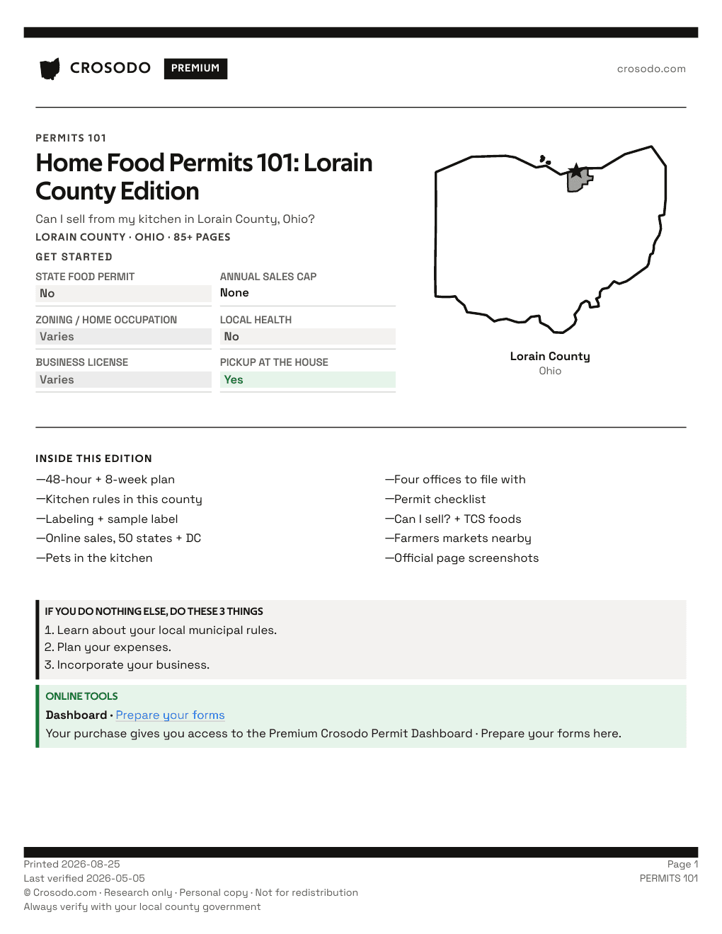 Permit Guide 101 cover for Lorain County