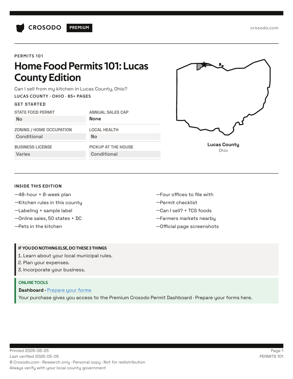 Permit Guide 101 cover for Lucas County