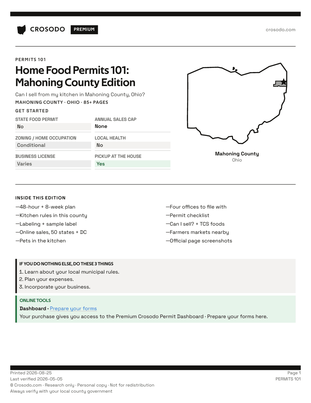 Permit Guide 101 cover for Mahoning County