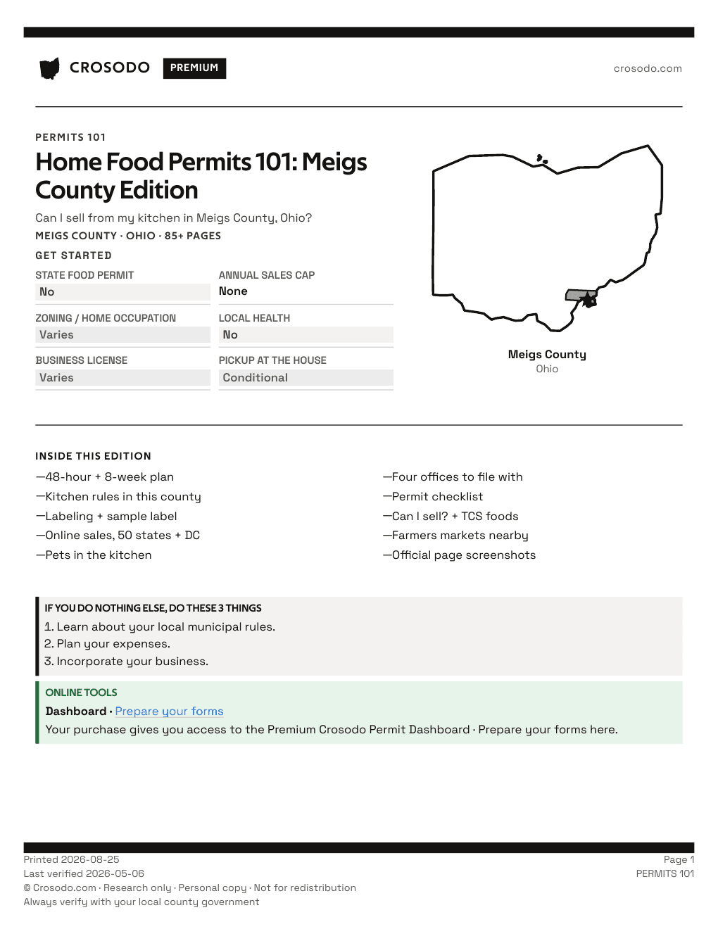 Permit Guide 101 cover for Meigs County