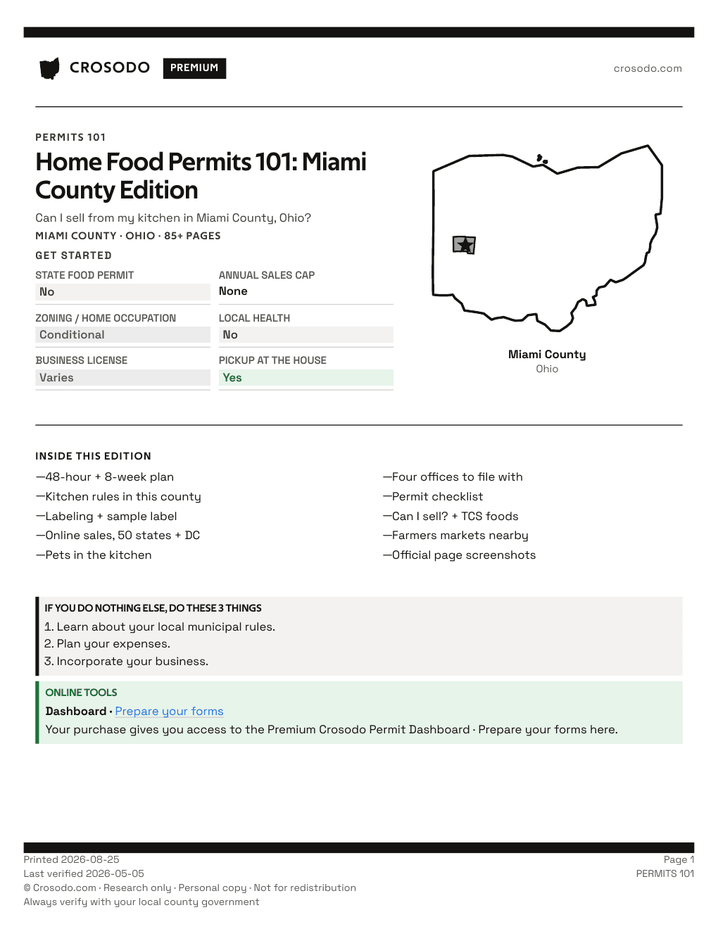 Permit Guide 101 cover for Miami County