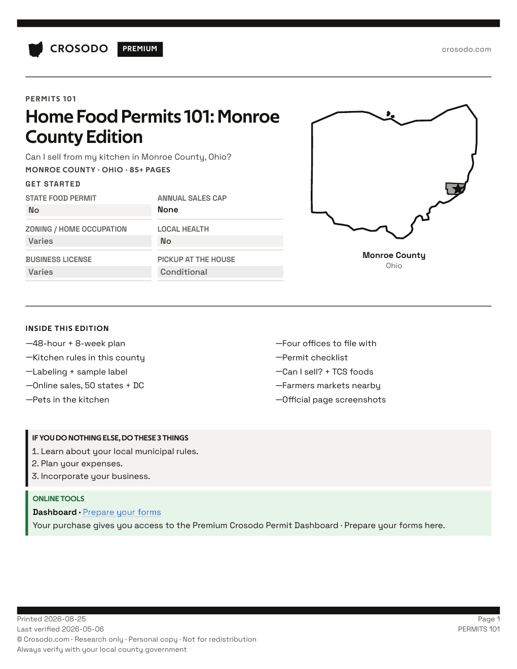Permit Guide 101 cover for Monroe County