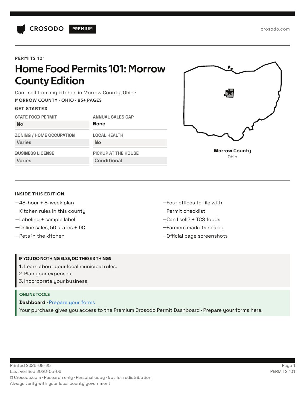 Permit Guide cover for Morrow County
