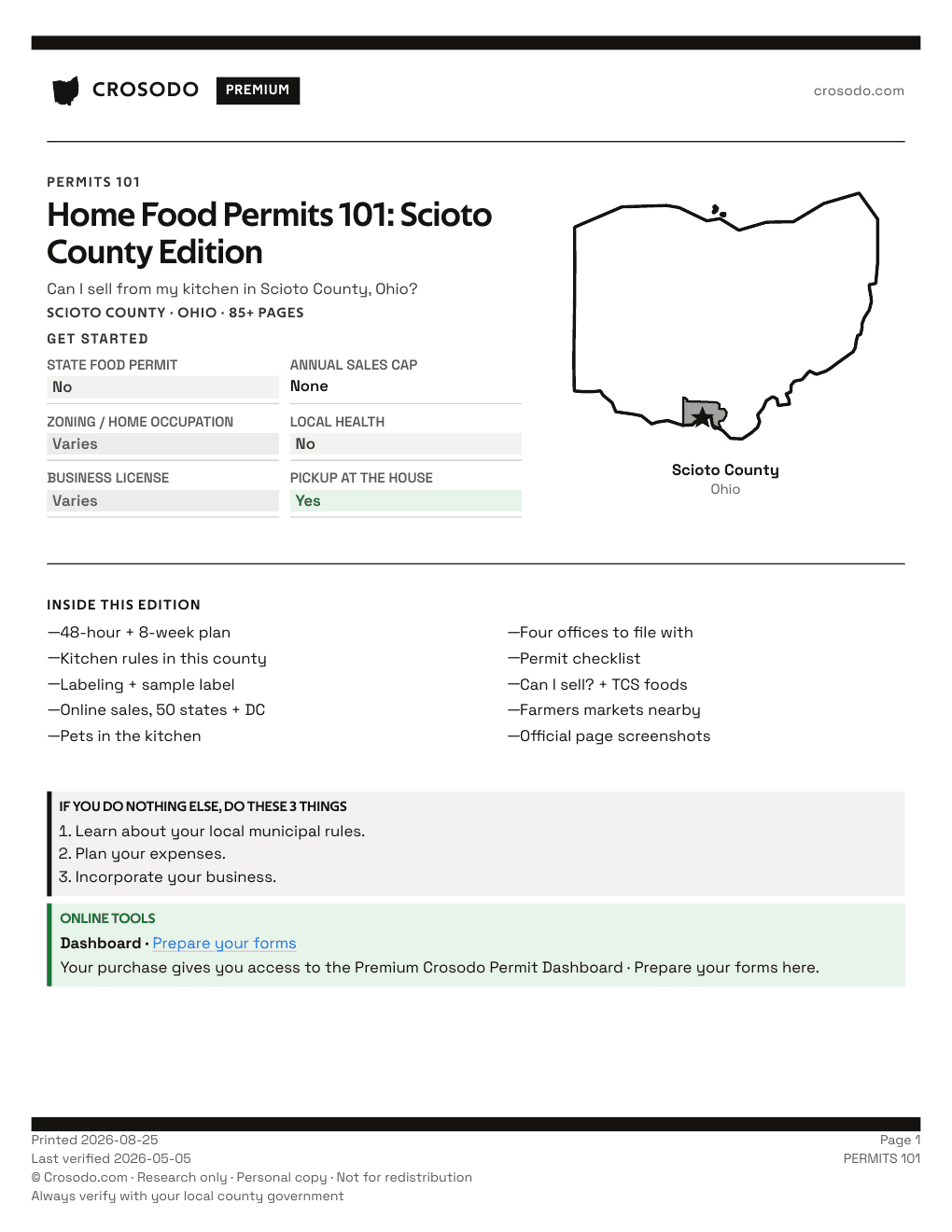Permit Guide 101 cover for Scioto County