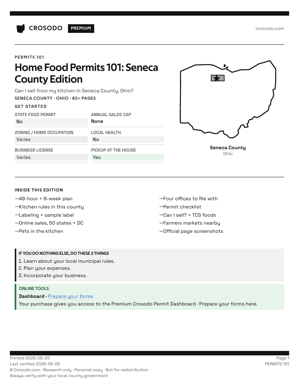 Permit Guide 101 cover for Seneca County