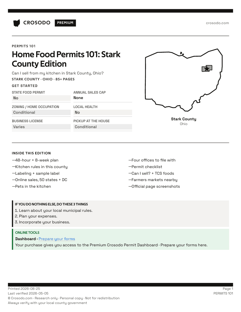 Permit Guide 101 cover for Stark County