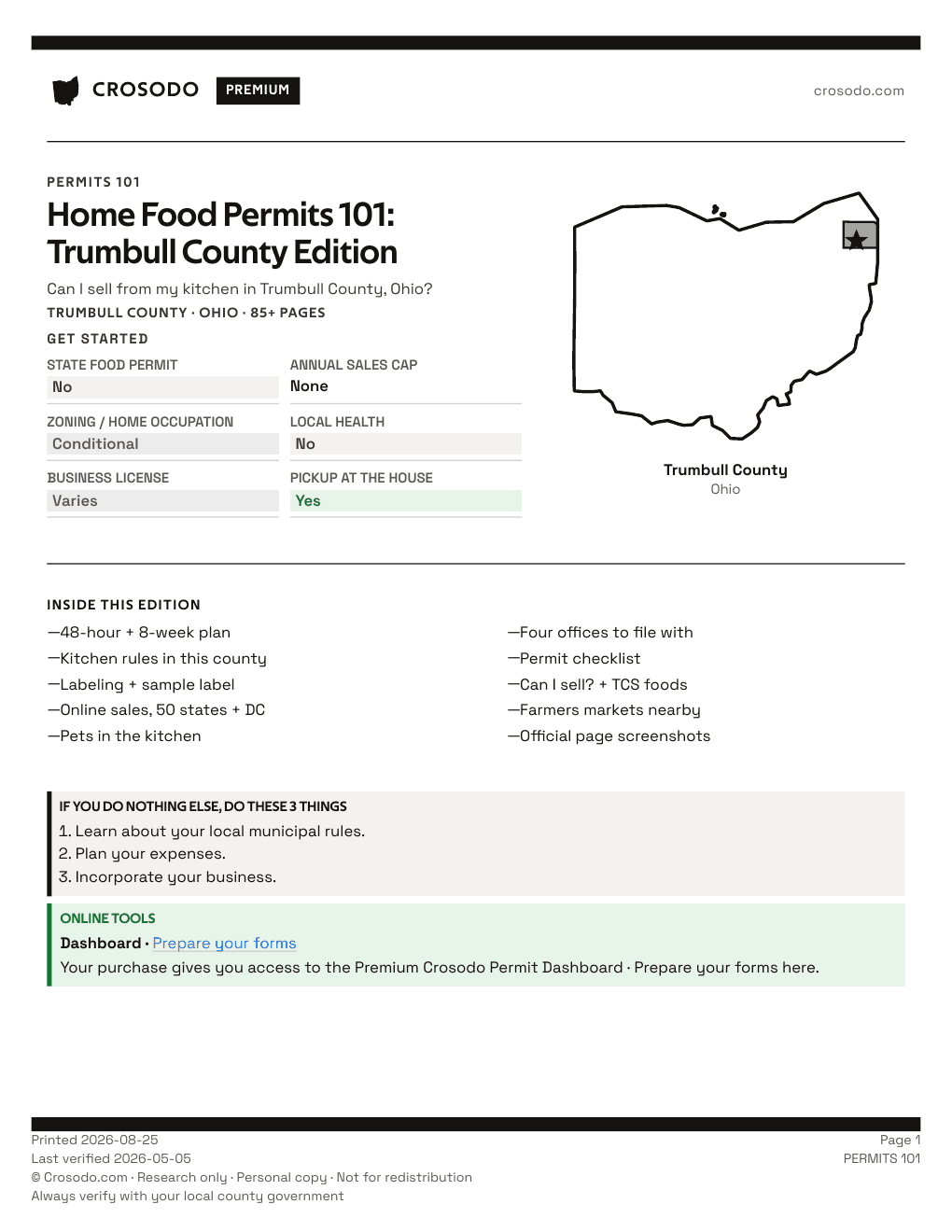 Permit Guide 101 cover for Trumbull County