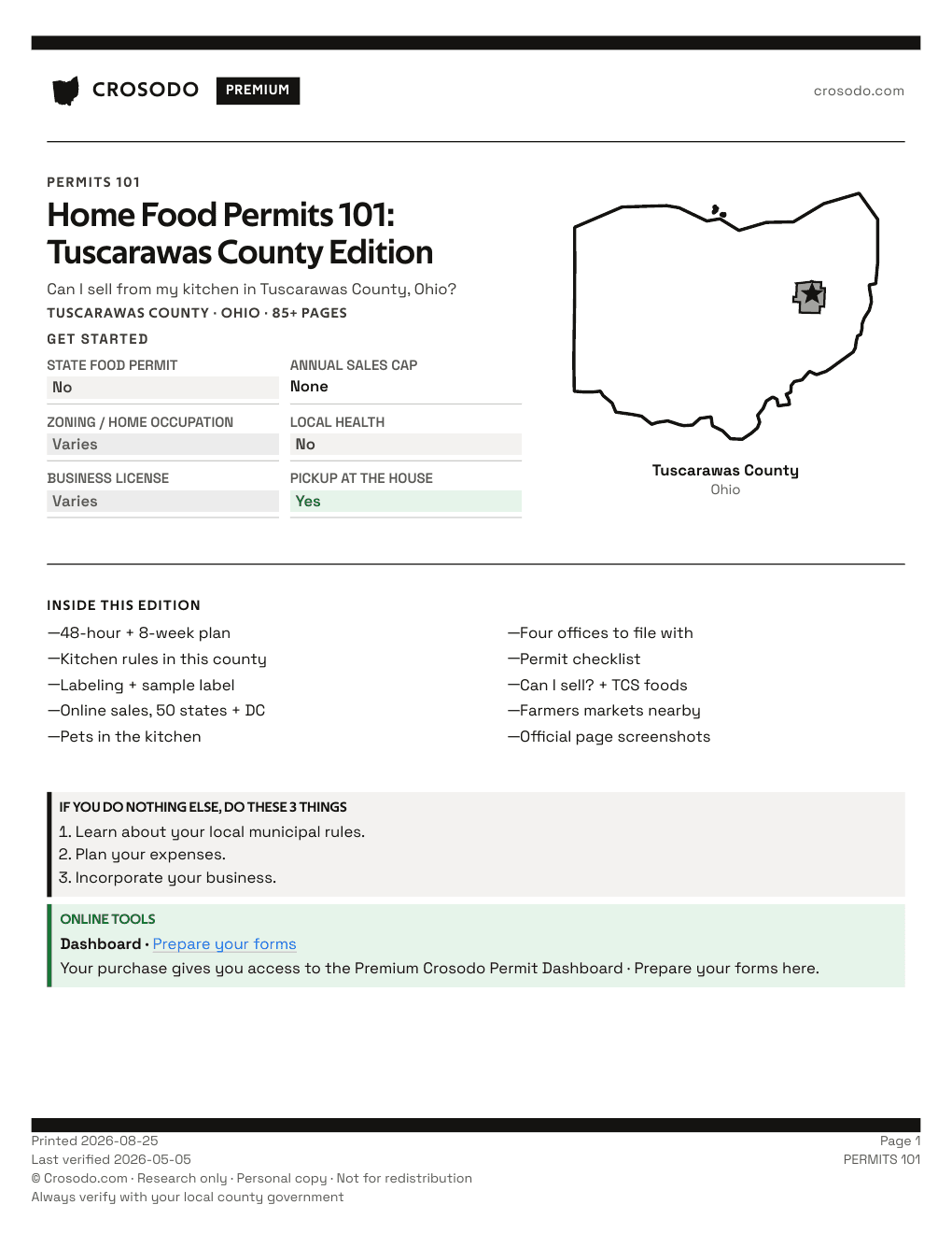 Permit Guide 101 cover for Tuscarawas County